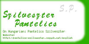 szilveszter pantelics business card